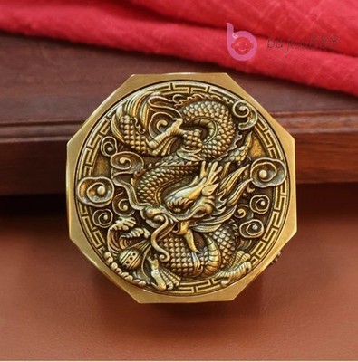 5.9cm Brass Rotate Decompress Hand-carved Eight Sided Absorption Wealth Ornament