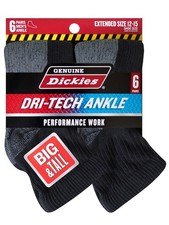 Genuine Dickies Quarter Socks, 6 Pack