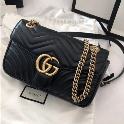 Gucci Marmont small crossbody bag black leather