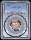 1863 Indian Head Cent 1c Penny PCGS MS63 - Nice Luster / Original!