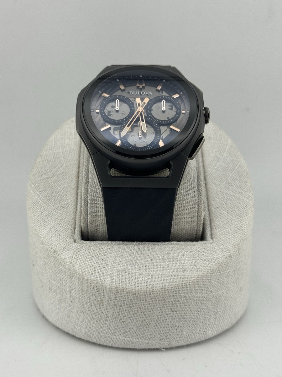 Bulova CURV 98A162 44mm Titanium/Stainless Case with Black Strap