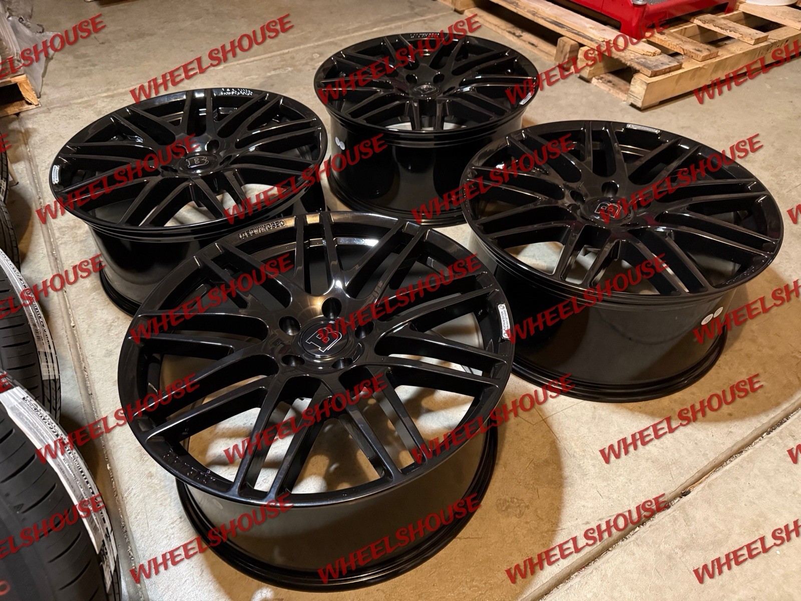 22x10 BRABUS WHEELS GLOSS BLACK RIMS 5x130 G WAGON G500 G550 G55 G63 FULL SET