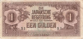 Banknote Japan Occupation Netherlands Indie 1 Gulden 1942 gebraucht (Serie SI)