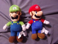 Nintendo Super Mario Bros 10'' Plush Lot of 2 Mario  Luigi