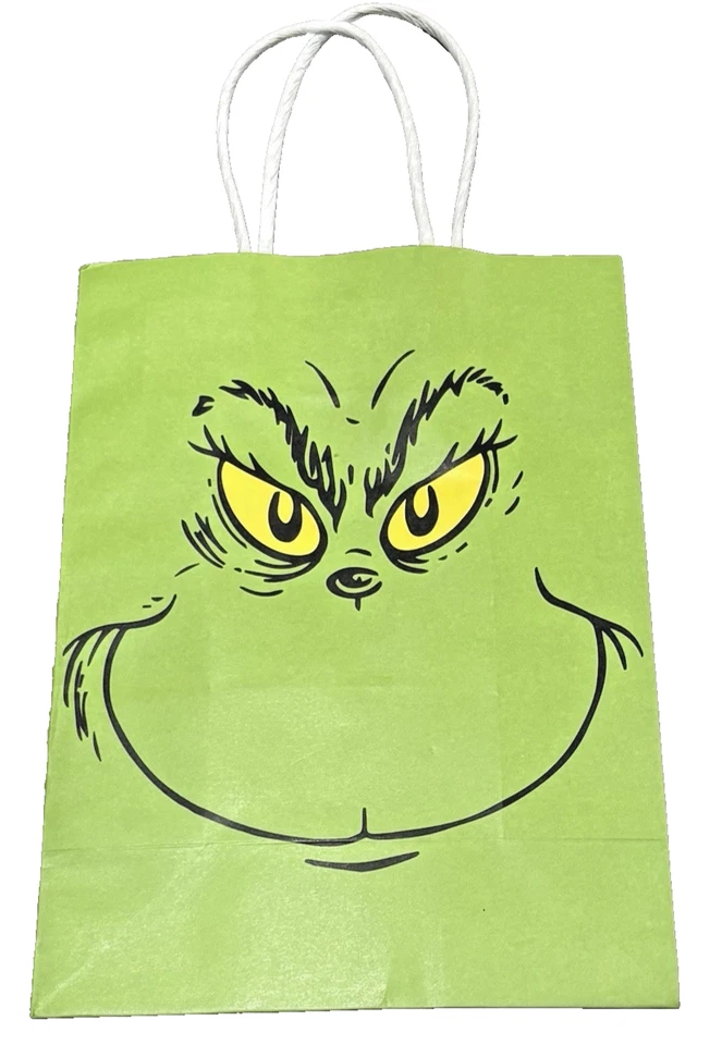 Bolsas de fiesta de Navidad The Grinch Face verdes 16 unidades 8,2" x 5,9" x 3,2" Foto 3 de 4