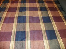 1 yard of Brown Black Beige Plaid Nylon Upholstery Fabric 1 Yard R690