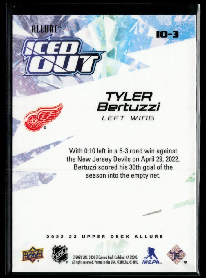 2022-23 Upper Deck Allure Iced Out #IO-3 Tyler Bertuzzi - Image 2 of 2