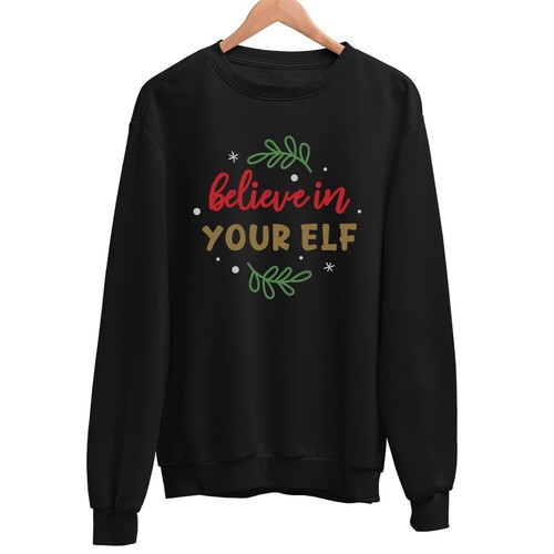 Christmas Jumper Slogan Sweater Unisex Santa Black Novelty Funny Sweatshirt - Picture 9 of 79