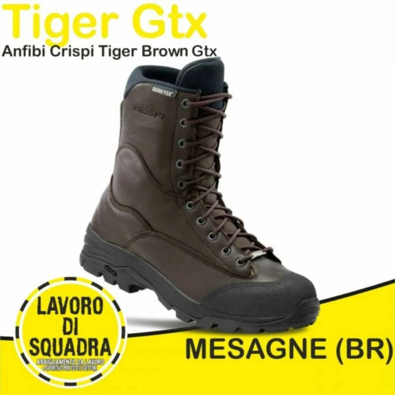 Anfibi CRISPI TIGER GTX Marroni Brown Suola Vibram Trekking Militare Invernali - Immagine 2 di 2