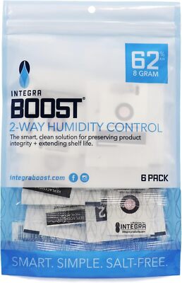 62% RH Level - 8 Gram Size - Two-Way Humidity Control Pack - Incl. Replacement