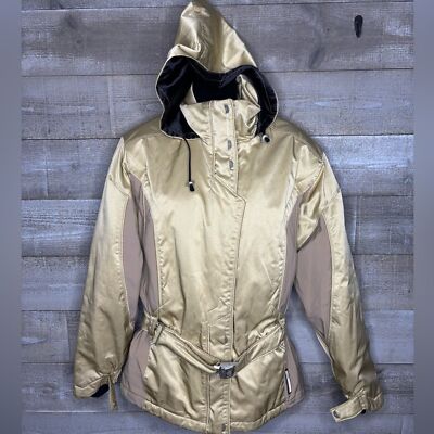 Killy 8 vintage ski snowboard belted gold insulated jacket hooded rescue system
