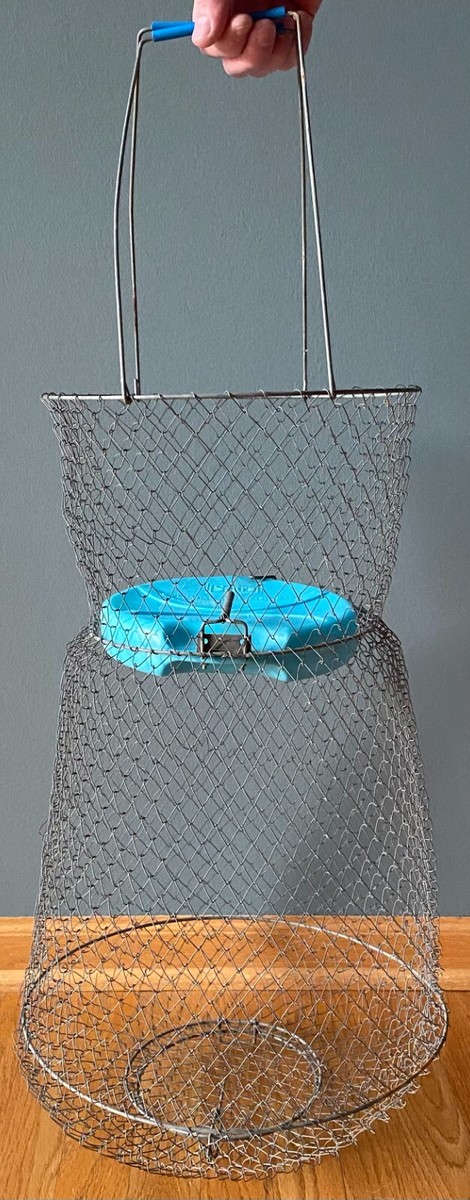 Sac Piège à Poisson Pliable Sears – Vintage – Fil De Fer Japonais – Bleu