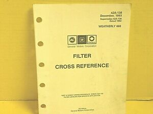 Auto Air Filter Cross Reference Chart