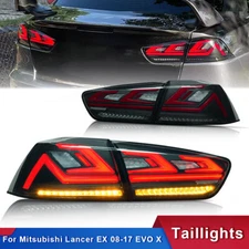 4Pcs LED Smoke Tail Lights For 08-17 Mitsubishi Lancer EX EVO X Sedan Rear Lamps