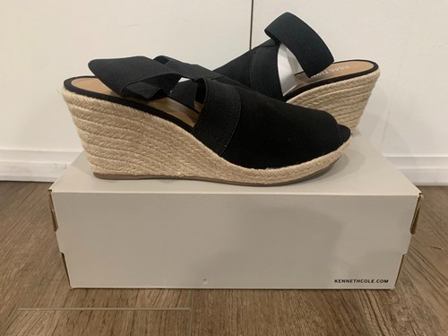 Kenneth Cole schwarz Reaction Carrie Sandale Freizeit formell Keilabsatz Espadrille 9,5 - Bild 3 von 6