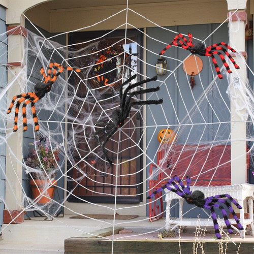 11.8FT Halloween Spider Web With Spider and Hanging Skeleton Phantom Decor | USA - Picture 27 of 47