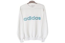 Vintage ADIDAS Sweatshirt big logo jumper Size M crewneck 90s made in Hong Kong
