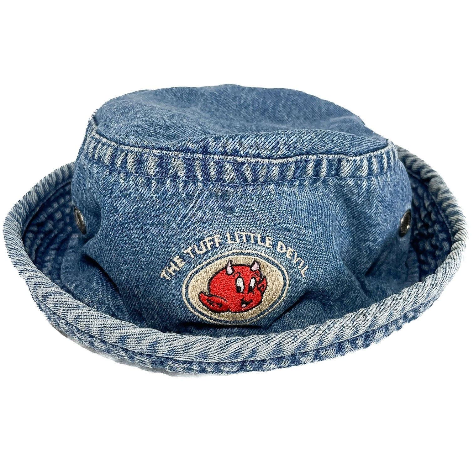 Y2K VTG Hot Stuff - Harvey Comics - Tuff Little Devil Blue Denim Bucket Hat M/L