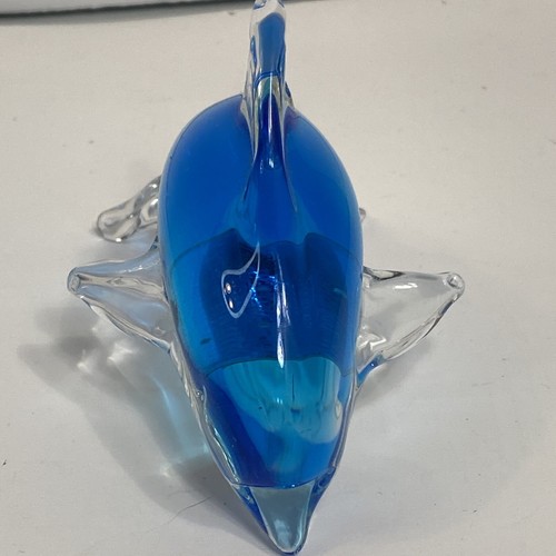 Blauer Klarglas Delphin Briefbeschwerer schön hergestellt von kanadischer Firma siehe Bild - Bild 3 von 7