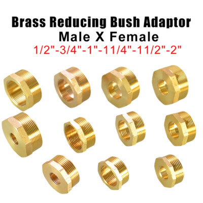 Brass BSP Reducing Octagon Bush Male / Female Adaptor Fittings 1/2''-3/4''-1''~2''