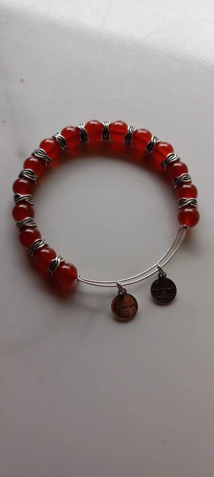 Alex And Ani Independence, Red Earth Bangle Bracelet W/ Silver Tone Spacers - Image 4 of 4