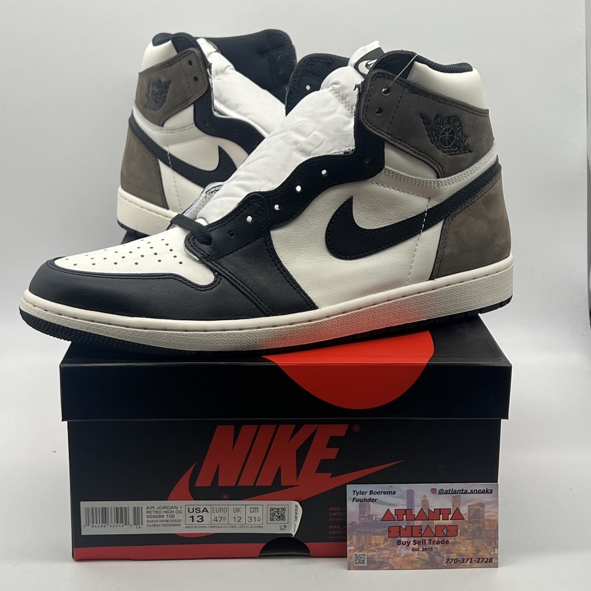 Size 13 - Jordan 1 Retro OG High Dark Mocha Black White Size 13 - Jordan 1 Retro OG High Dark Mocha Black White