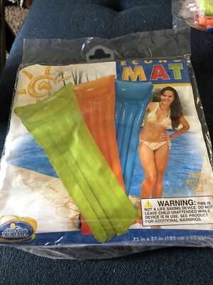 Intex The Wet Set VTG 2010 Inflatable Pool Air Mattress Floaty 72'' X 27'' Orange