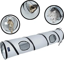 Cat Tunnel for Indoor Cats Collapsible Pop-Up Pet Tube Peek Hole Hideaway Play T