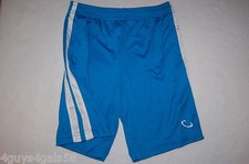 Boys Athletic Shorts TURQUOISE White Stripes TWO POCKETS Elastic Waist XS 4-5