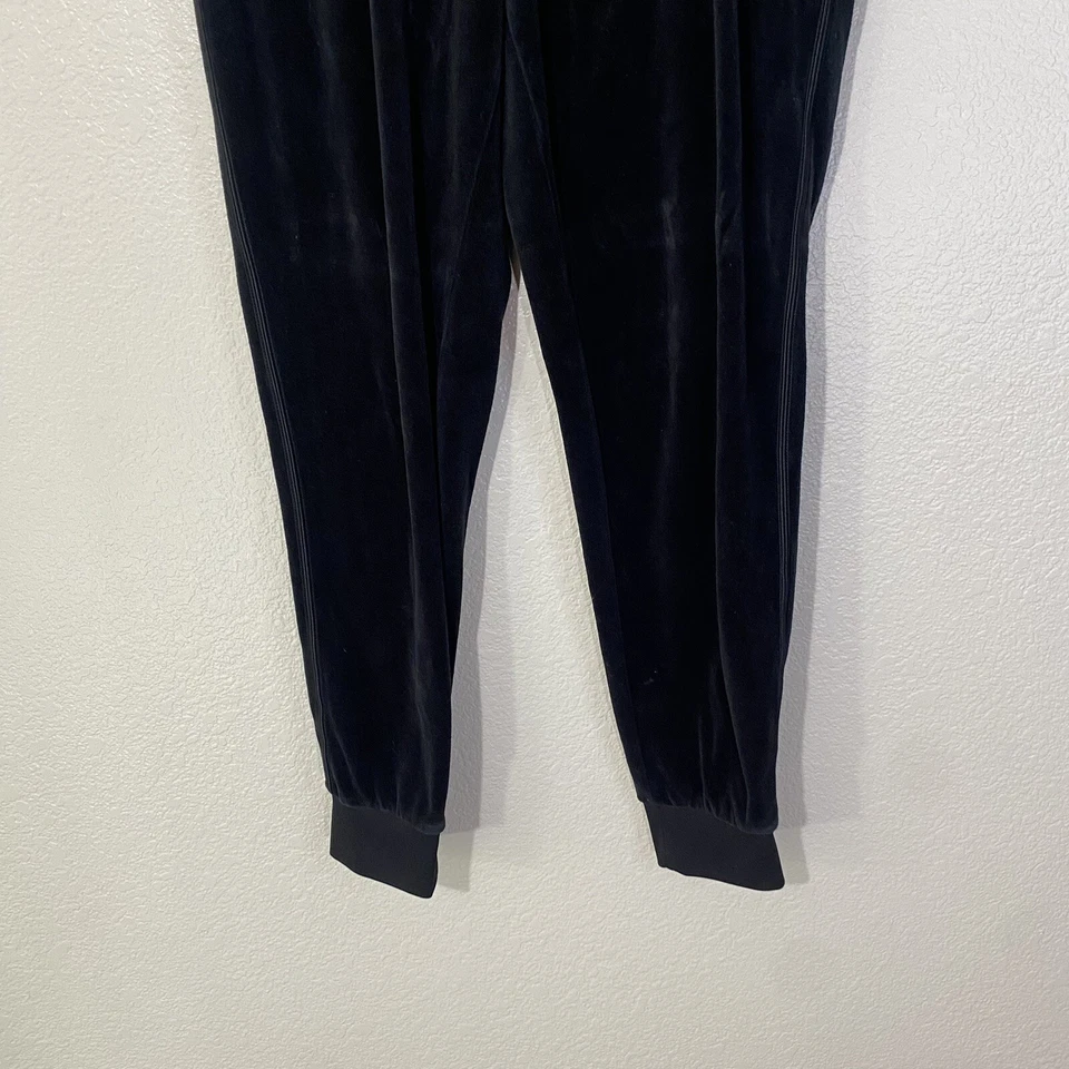 Juicy Couture Negro Terciopelo Cintura Elástica Jogger Talla Mediana Y2K Cordón Logo Foto 3 de 4