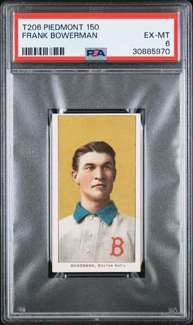 1909-11 T206 Frank Bowerman PSA 6 EX-MT Piedmont 150- Boston