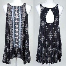 Free People Intimately Into You Slip Dress in Black & Blue Size XS