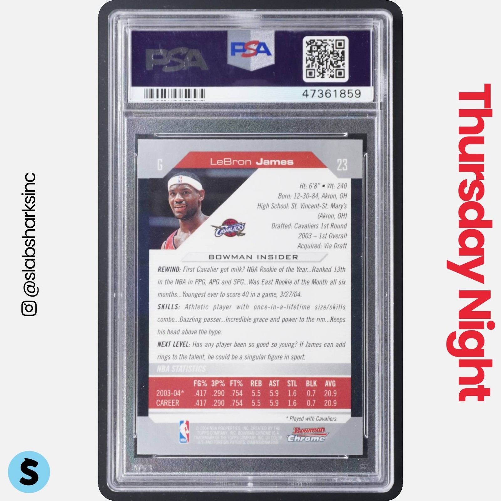2004 BOWMAN CHROME #23 LEBRON JAMES GEM MINT PSA 10 view 2