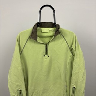 Musto Womens 1/4 Zip Sweatshirt Jumper UK 12 Medium Grey Cotton Sports