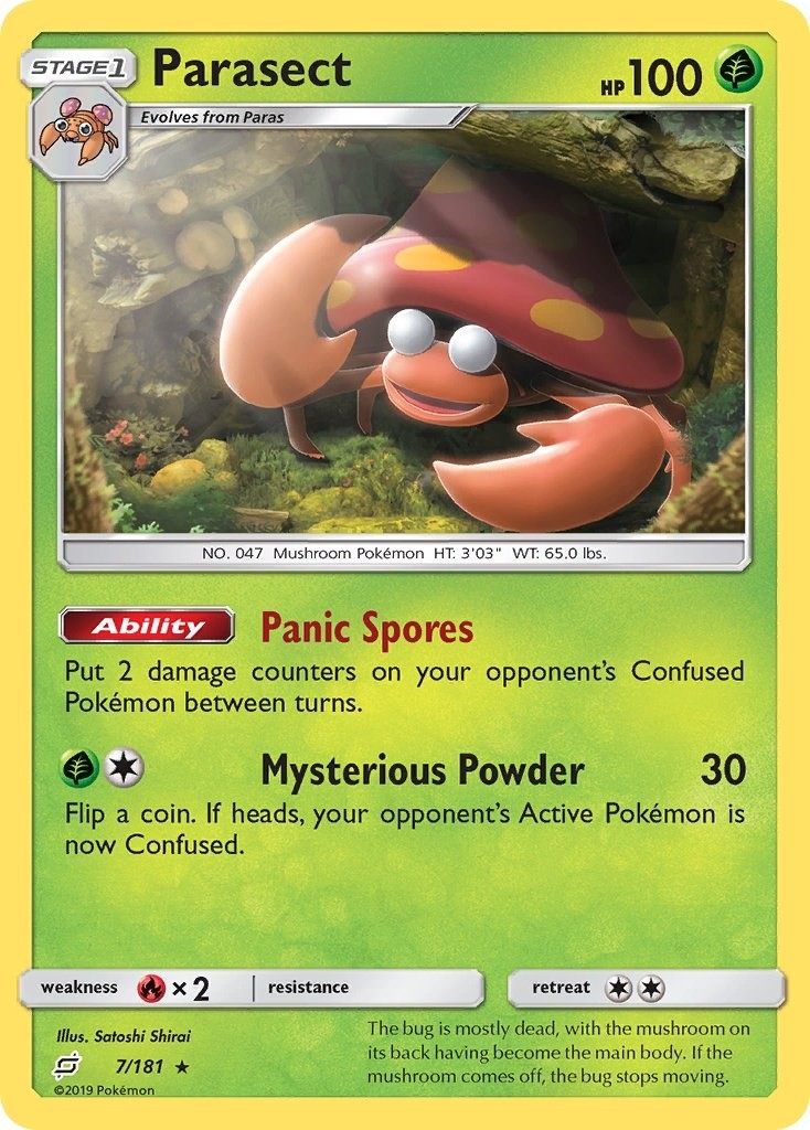 Parasect (7/181) Rare NM SM9 SM - Team Up Pokemon TCG