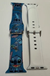 Stitch Inspired Apple Watch Band 38mm 40mm 41mm Blue Silicone Watch Strap New