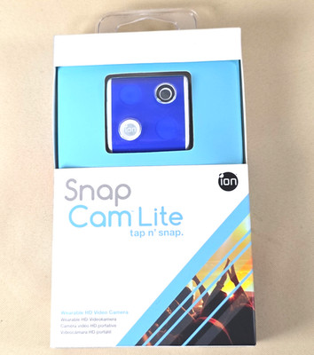 iON SnapCam Lite Wearable HD Video Camera 5MP Splashproof Clip Cam Blue/Red NEW