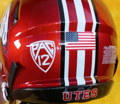 Utah Utes custom fullsize Riddell Speed Lg football helmet Candy Red - Image 1 of 4