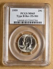 1959 P Washington Quarter 'Type B Reverse' PCGS MS65