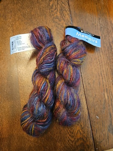 Berocco Memoirs Yarn Wool Mohair France 50g 7717 Purple Blue Yellow Set Of 2
