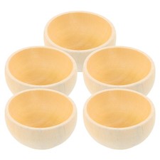 5 Pcs Wood Small Craft Bowl Wooden Bowls Unfinished for Crafts Crafting