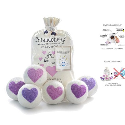 6 Pack Organic Wool Dryer Balls - Handmade, Hypoallergenic, Eco-Friendly