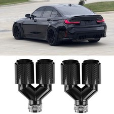 Id2.5 Od4 Carbon Dual Exhaust Tip End Pipe Muffler For G20 M340i 330i 330e Id2.5 Od4 Carbon Dual Exhaust Tip End Pipe Muffler For G20 M340i 330i 330e