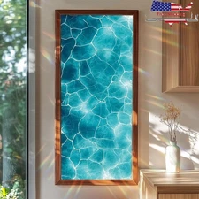 Ocean Crackle Window Film PVC Privacy Static Cling Glass Decoration 45x100cm New