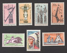 Czechoslovakia American Indian 1966 MNH Complete Set Stamps