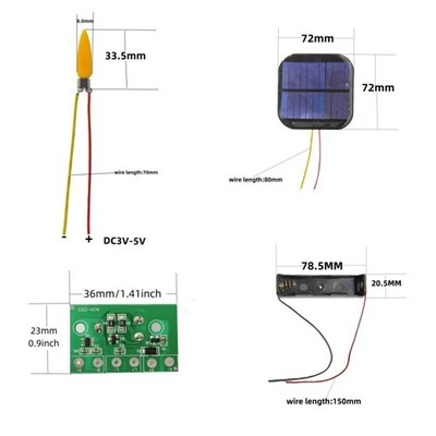 Solar Flamme LED Kerze PCBA 3,7V mit realistischem Flackern f��r Wohndeko