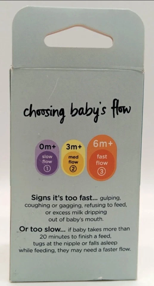 Tommee Tippee Fast Flow Nipples 6M+ 4 PACK Advanced Anti Colic NEW - Image 2 of 2