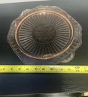 Vintage Pink Depression Glass Anchor Hocking Mayfair Open Rose Footed Cake Plate