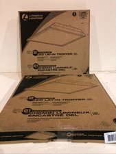 2PK Lithonia Lighting 2'x 2' White LED Lay-In Troffer Prismatic Lens*READ