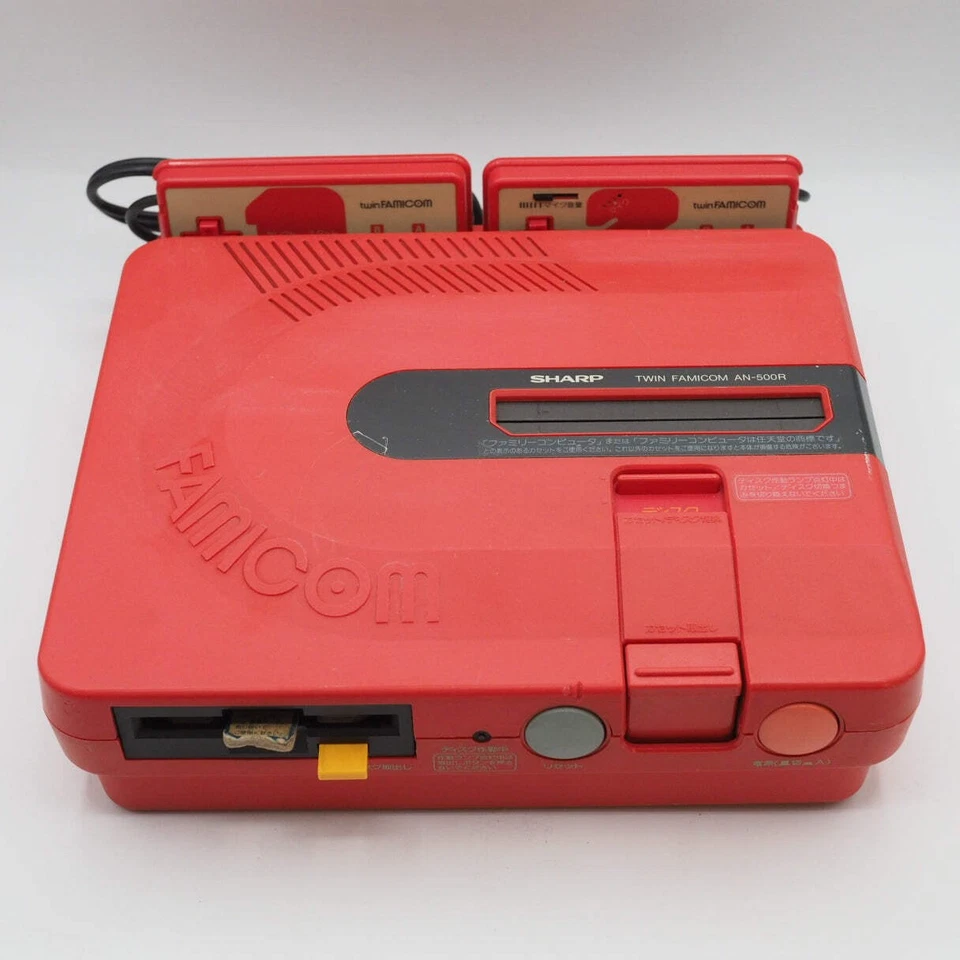 Sistema de console Sharp Twin Famicom AN-500R vermelho + folha de proteção de cabeça magnética - Imagem 2 de 4
